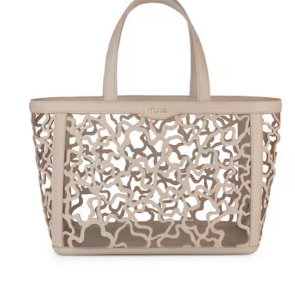 Medium Tous Kaos Shock  Tote in Taupe insert included
